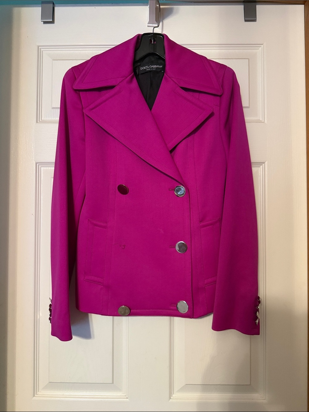 Dolce & Gabbana Women's Magenta Double-Breasted Blazer